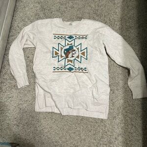 Cream Sweatshirt with Animal Print